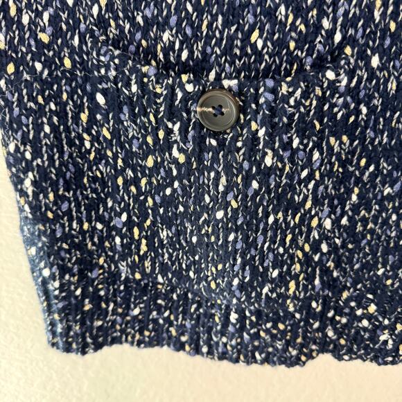 J. Jill Womens Cardigan Sweater Size 3X Metallic Marled Knit Classic Office Blue - Picture 5 of 8
